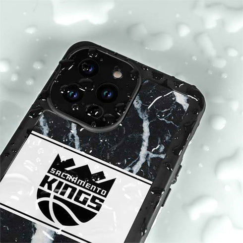 NBA Sacramento Kings Marble iPhone 15 Pro Waterproof Case